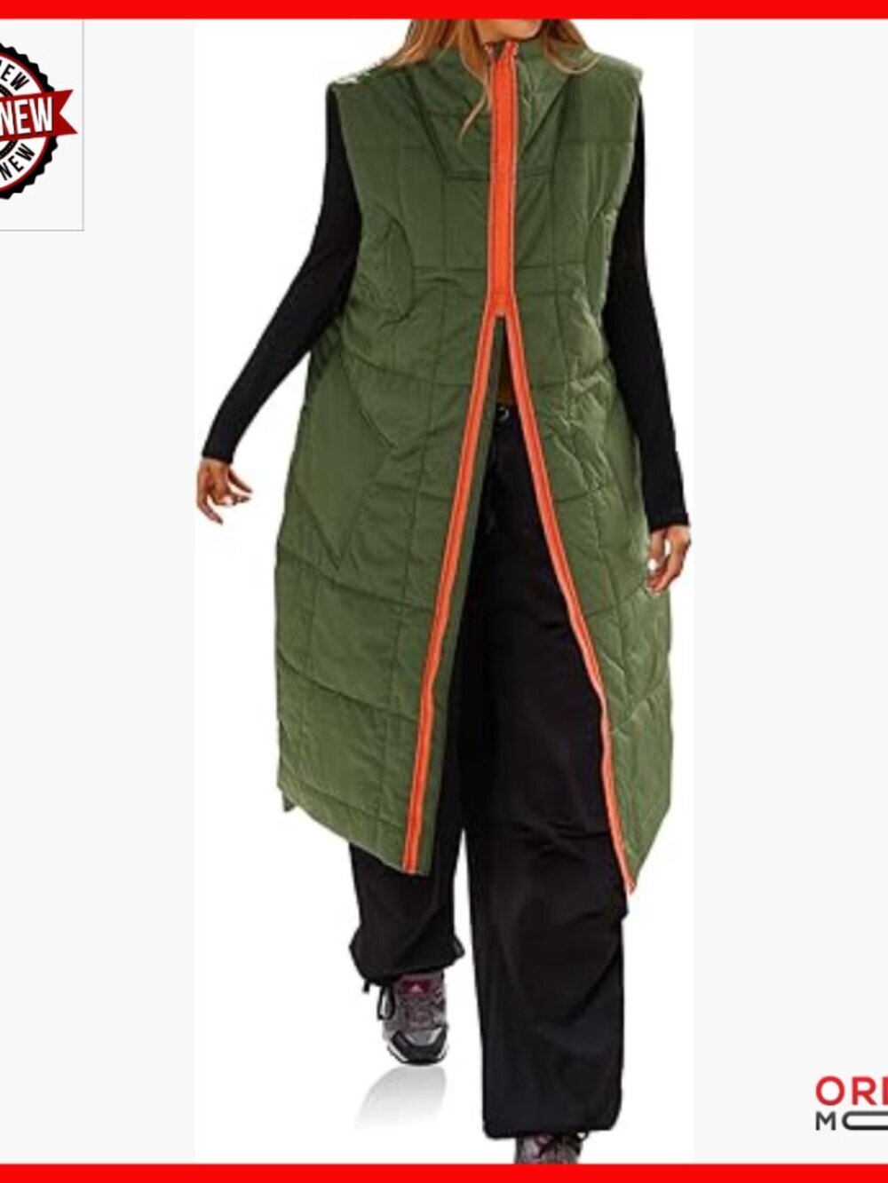 Long Quilted Puffer Vest Sleeveless Packable Winter Coat Lightweight